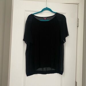 Vince Camuto Black Blouse with Sheer Back/Sleeves